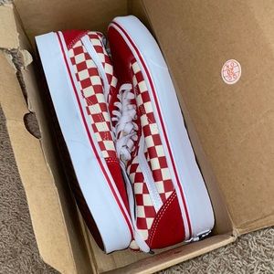 Red checkered vans